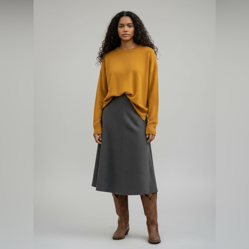 Women’s Tahari Minimalist Mustard Yellow Cashmere Sweater Size XS